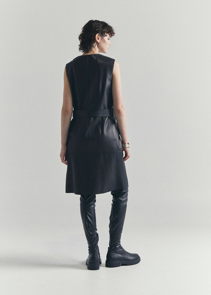 chinese dress ladies Hermes S/S 20 leather runway dress
