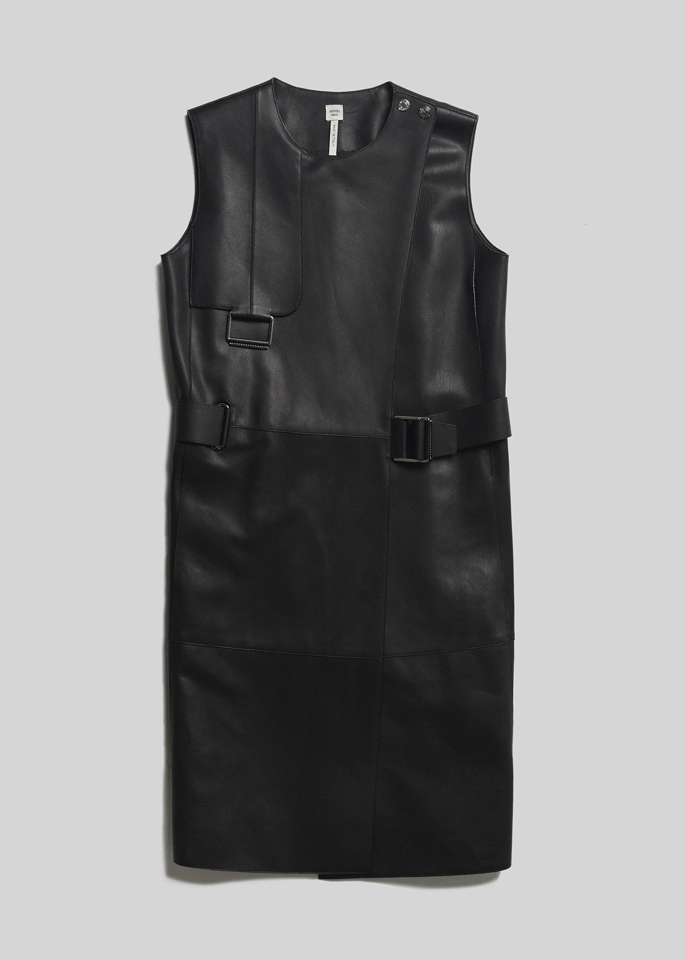 Hermes S/S 20 leather runway dress - FR38